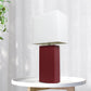 All The Rages Lalia Home Lexington 21" Red Leather Base Modern Home Bedside Table Lamp