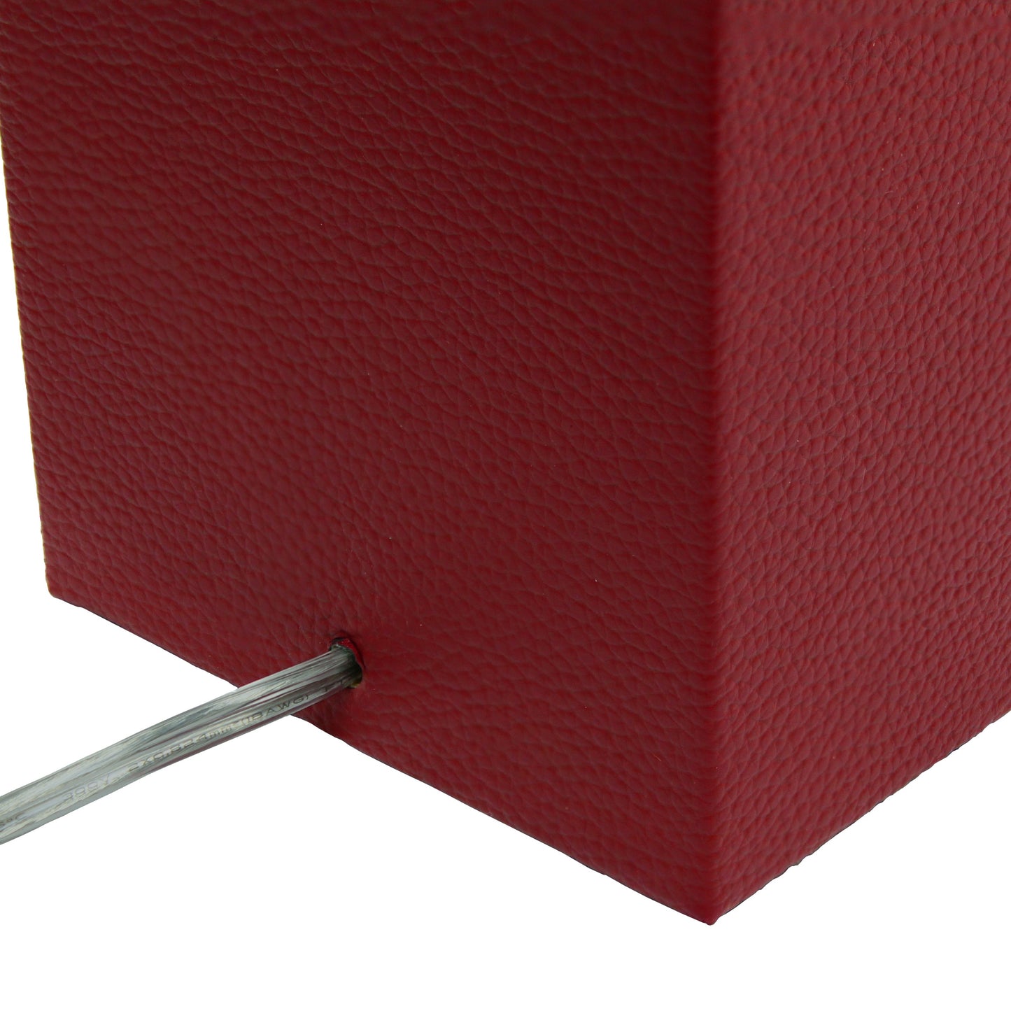 All The Rages Lalia Home Lexington 21" Red Leather Base Modern Home Bedside Table Lamp