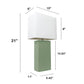 All The Rages Lalia Home Lexington 21" Sage Green Leather Base Modern Home Bedside Table Lamp