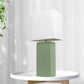 All The Rages Lalia Home Lexington 21" Sage Green Leather Base Modern Home Bedside Table Lamp