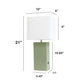 All The Rages Lalia Home Lexington 21" Sage Green Leather Base Modern Home Décor Bedside Table Lamp With USB Charging Port