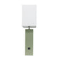 All The Rages Lalia Home Lexington 21" Sage Green Leather Base Modern Home Décor Bedside Table Lamp With USB Charging Port