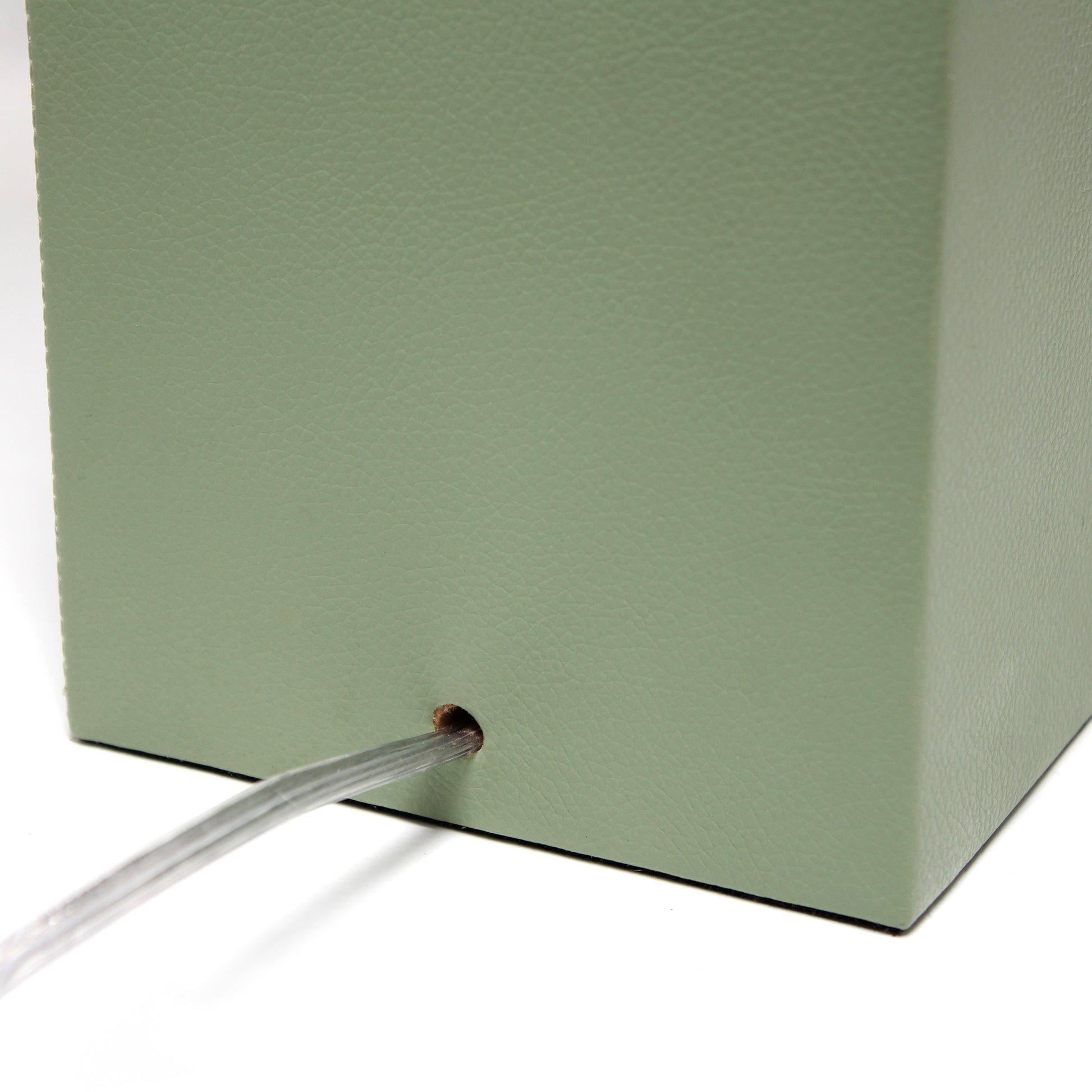All The Rages Lalia Home Lexington 21" Sage Green Leather Base Modern Home Décor Bedside Table Lamp With USB Charging Port