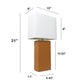 All The Rages Lalia Home Lexington 21" Tan Leather Base Modern Home Bedside Table Lamp