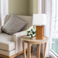 All The Rages Lalia Home Lexington 21" Tan Leather Base Modern Home Décor Bedside Table Lamp With USB Charging Port