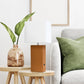 All The Rages Lalia Home Lexington 21" Tan Leather Base Modern Home Décor Bedside Table Lamp With USB Charging Port