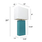 All The Rages Lalia Home Lexington 21" Teal Leather Base Modern Home Bedside Table Lamp