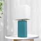 All The Rages Lalia Home Lexington 21" Teal Leather Base Modern Home Bedside Table Lamp