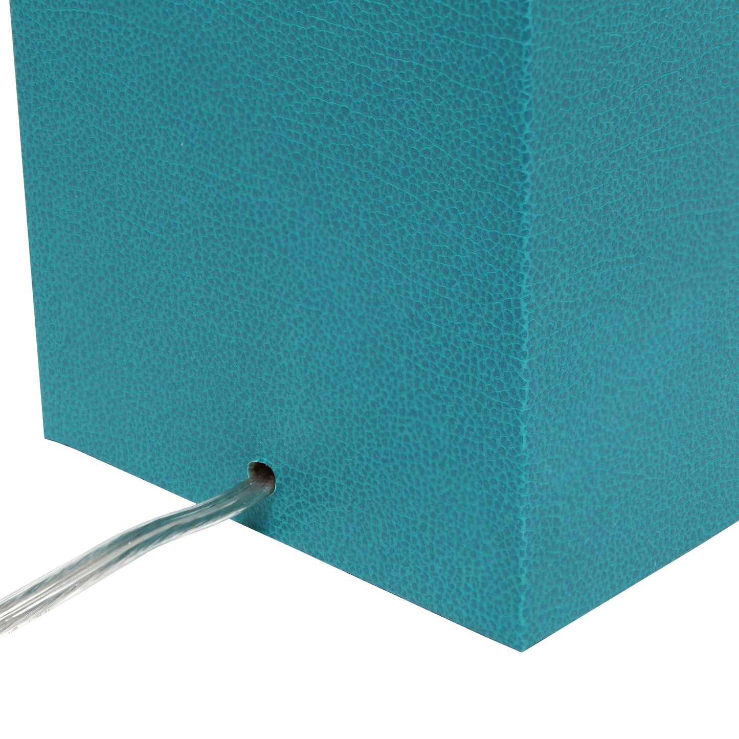 All The Rages Lalia Home Lexington 21" Teal Leather Base Modern Home Bedside Table Lamp