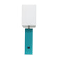 All The Rages Lalia Home Lexington 21" Teal Leather Base Modern Home Décor Bedside Table Lamp With USB Charging Port