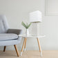 All The Rages Lalia Home Lexington 21" White Leather Base Modern Home Bedside Table Lamp