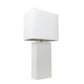 All The Rages Lalia Home Lexington 21" White Leather Base Modern Home Bedside Table Lamp
