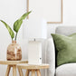 All The Rages Lalia Home Lexington 21" White Leather Base Modern Home Décor Bedside Table Lamp With USB Charging Port