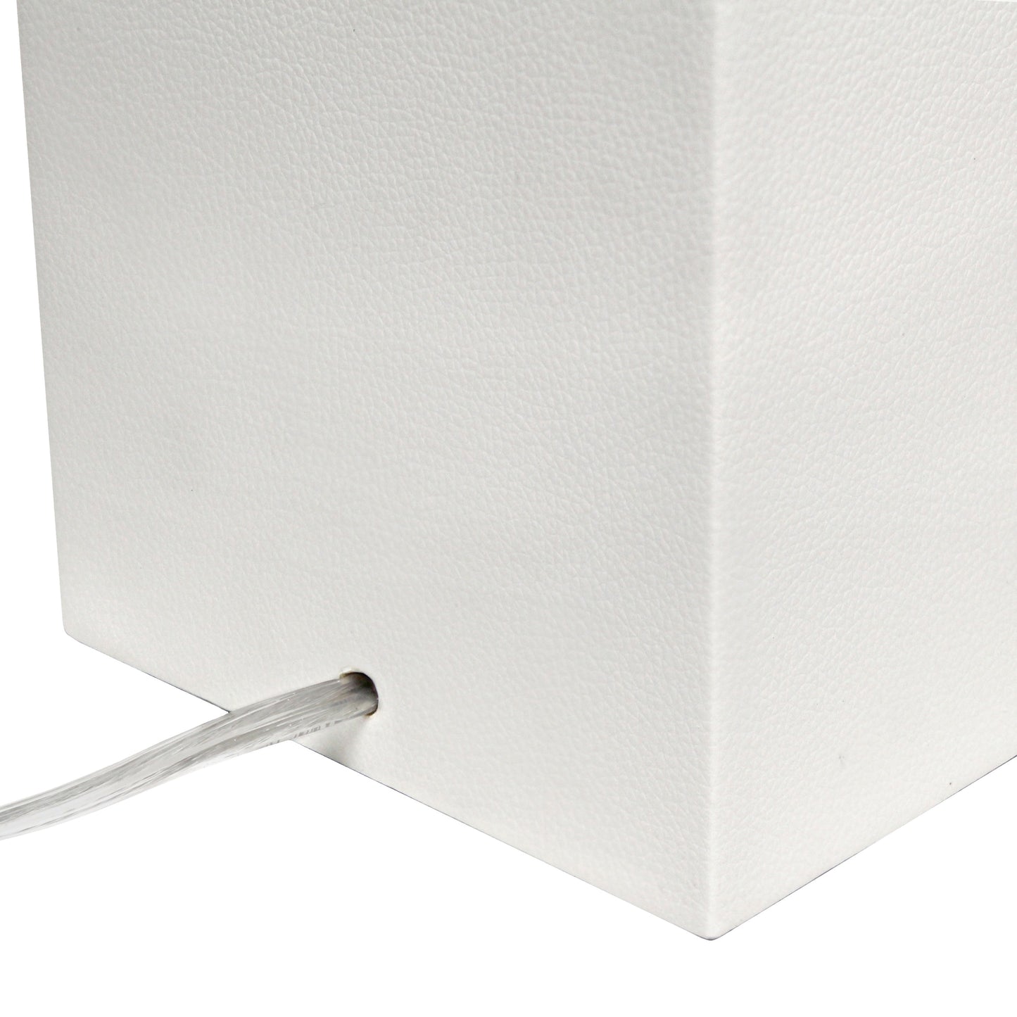 All The Rages Lalia Home Lexington 21" White Leather Base Modern Home Décor Bedside Table Lamp With USB Charging Port