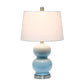 All The Rages Lalia Home Light Blue Dual Orb Table Lamp With White Fabric Shade