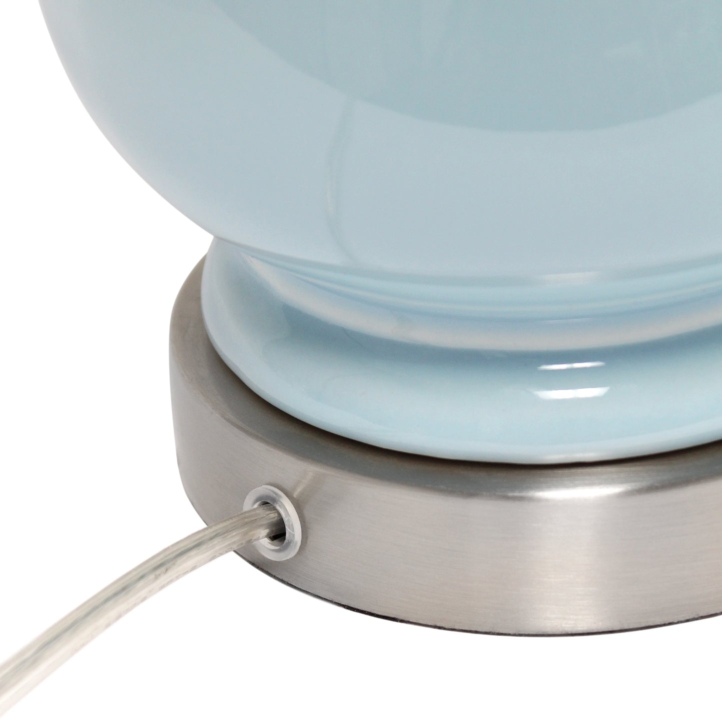 All The Rages Lalia Home Light Blue Dual Orb Table Lamp With White Fabric Shade