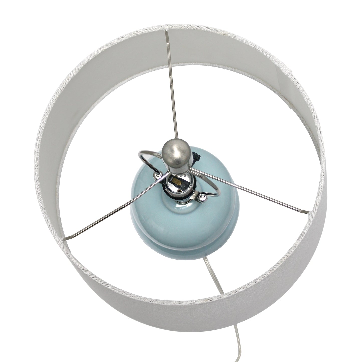 All The Rages Lalia Home Light Blue Dual Orb Table Lamp With White Fabric Shade