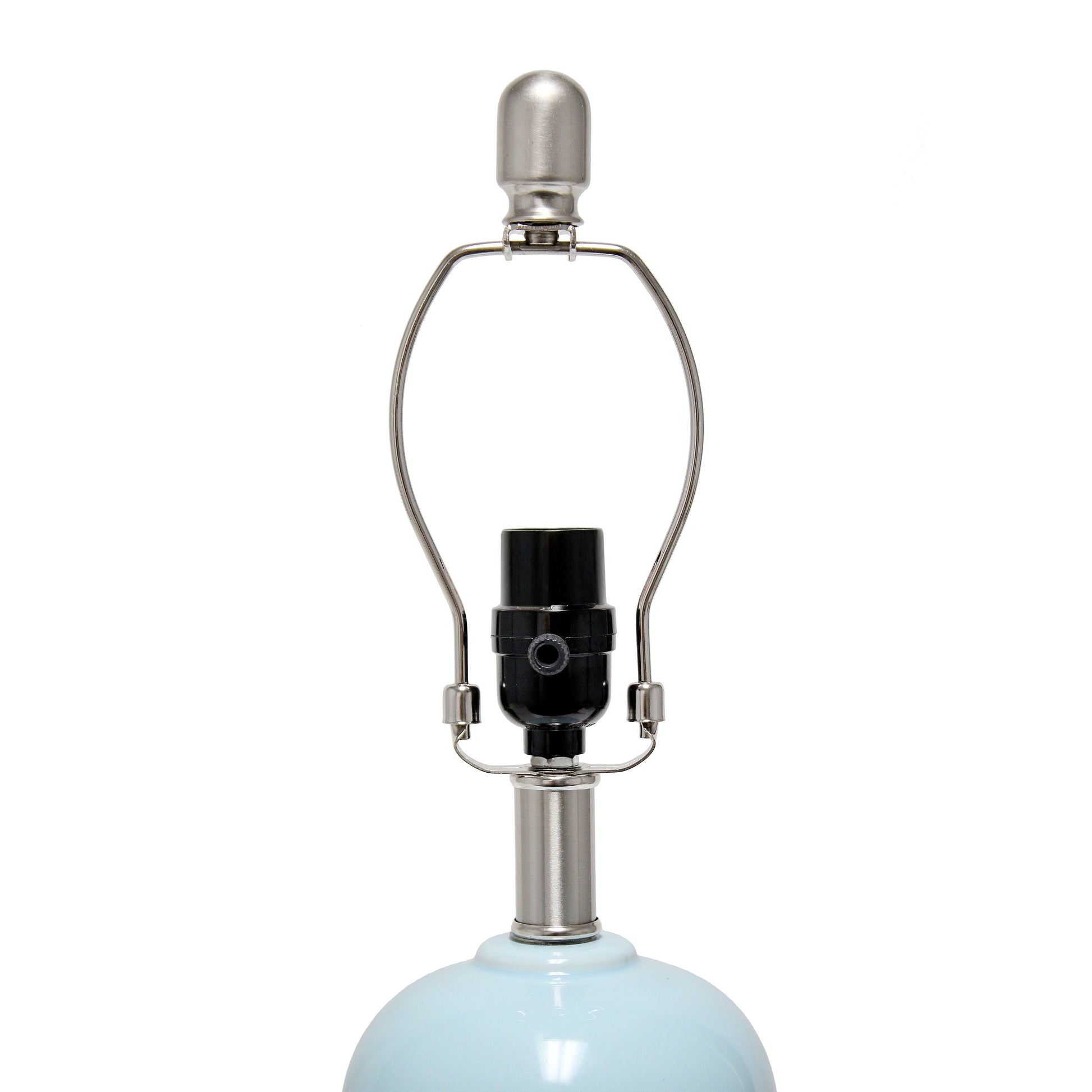 All The Rages Lalia Home Light Blue Dual Orb Table Lamp With White Fabric Shade