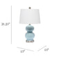 All The Rages Lalia Home Light Blue Dual Orb Table Lamp With White Fabric Shade