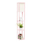 All The Rages Lalia Home Light Pink Column Shelf Floor Lamp With A Linen Shade