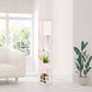 All The Rages Lalia Home Light Pink Column Shelf Floor Lamp With A Linen Shade