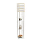 All The Rages Lalia Home Light Wood Metal Etagere Floor Lamp With Storage Shelves & Linen Shade