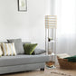 All The Rages Lalia Home Light Wood Metal Etagere Floor Lamp With Storage Shelves & Linen Shade