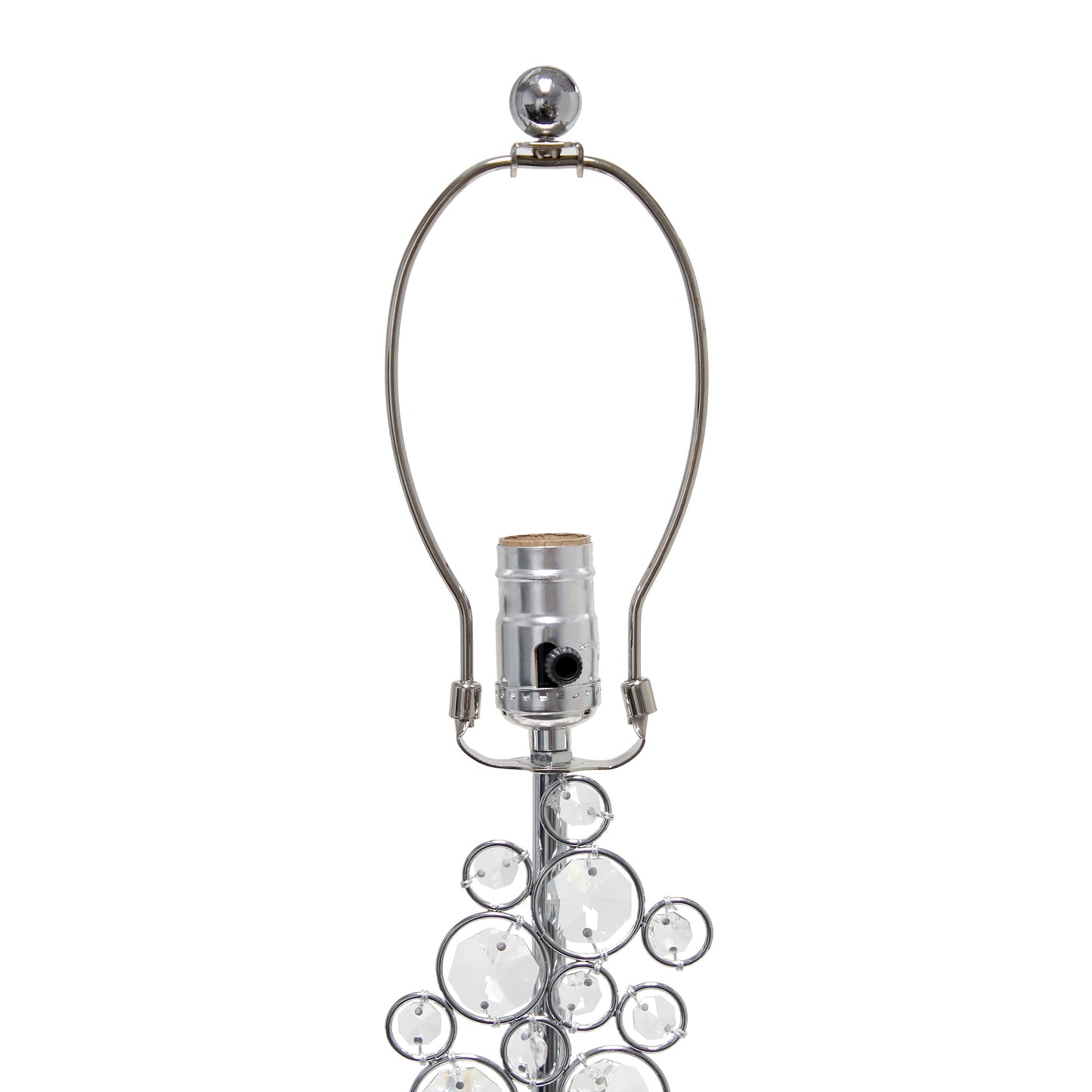 All The Rages Lalia Home Lumiluxxe 26" Tall Contemporary Crystal Glitz & Chrome Glam Table Lamp With White Fabric Rectangular Shade