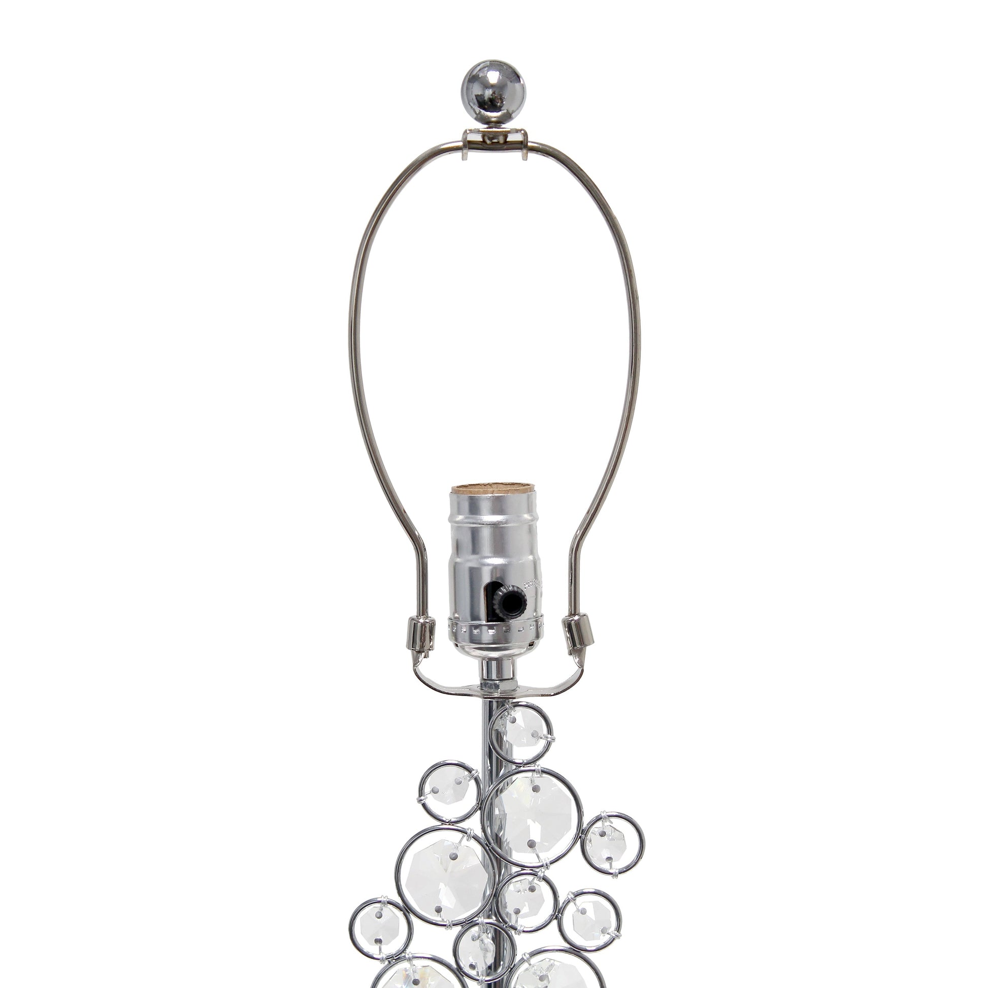 All The Rages Lalia Home Lumiluxxe 26" Tall Contemporary Crystal Glitz & Chrome Glam Table Lamp With White Fabric Rectangular Shade