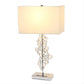 All The Rages Lalia Home Lumiluxxe 26" Tall Contemporary Crystal Glitz & Chrome Glam Table Lamp With White Fabric Rectangular Shade