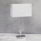 All The Rages Lalia Home Lumiluxxe 26" Tall Contemporary Crystal Glitz & Chrome Glam Table Lamp With White Fabric Rectangular Shade