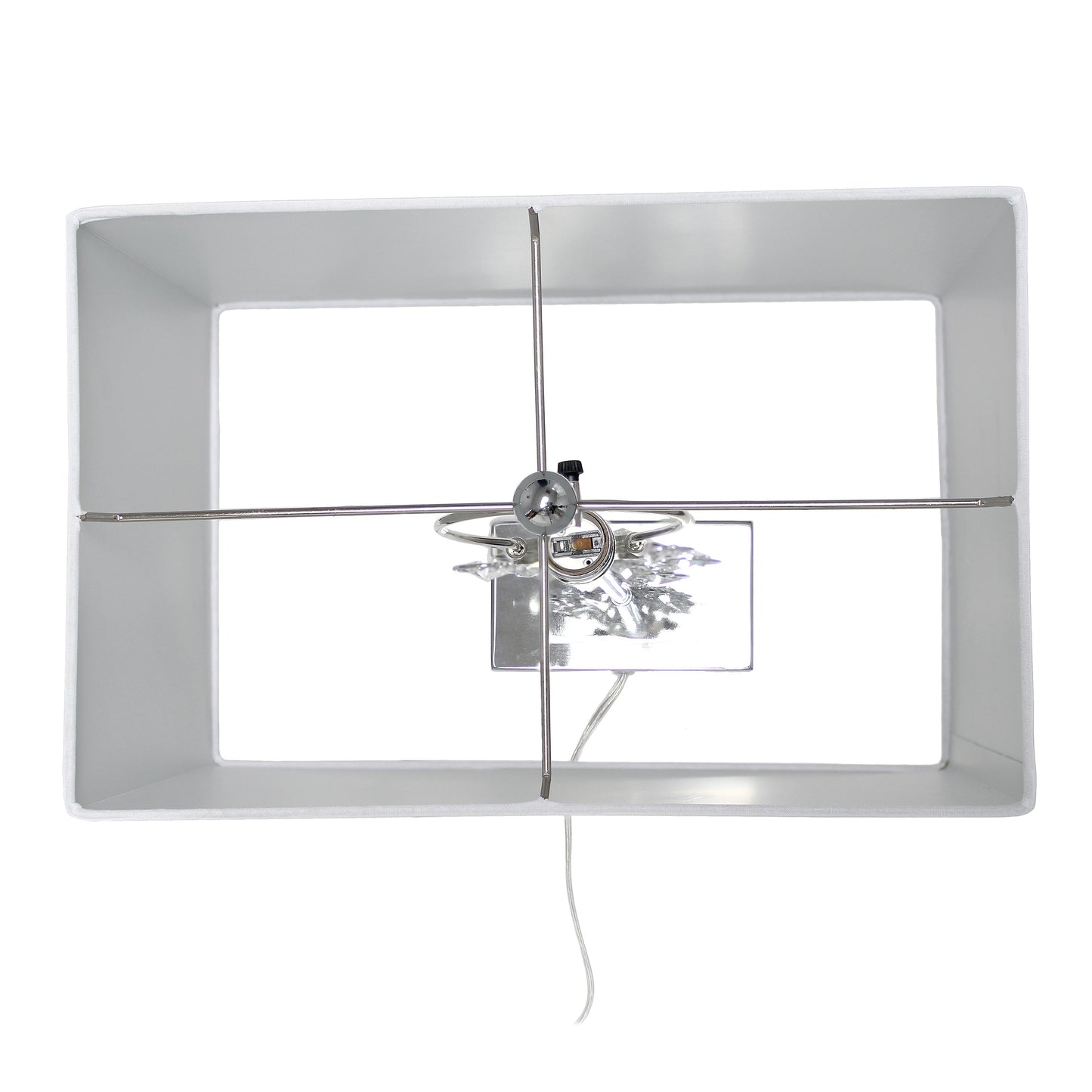 All The Rages Lalia Home Lumiluxxe 26" Tall Contemporary Crystal Glitz & Chrome Glam Table Lamp With White Fabric Rectangular Shade