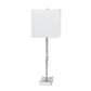 All The Rages Lalia Home Lumiluxxe 26" Tall Contemporary Crystal Glitz & Chrome Glam Table Lamp With White Fabric Rectangular Shade