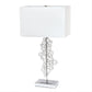 All The Rages Lalia Home Lumiluxxe 26" Tall Contemporary Crystal Glitz & Chrome Glam Table Lamp With White Fabric Rectangular Shade