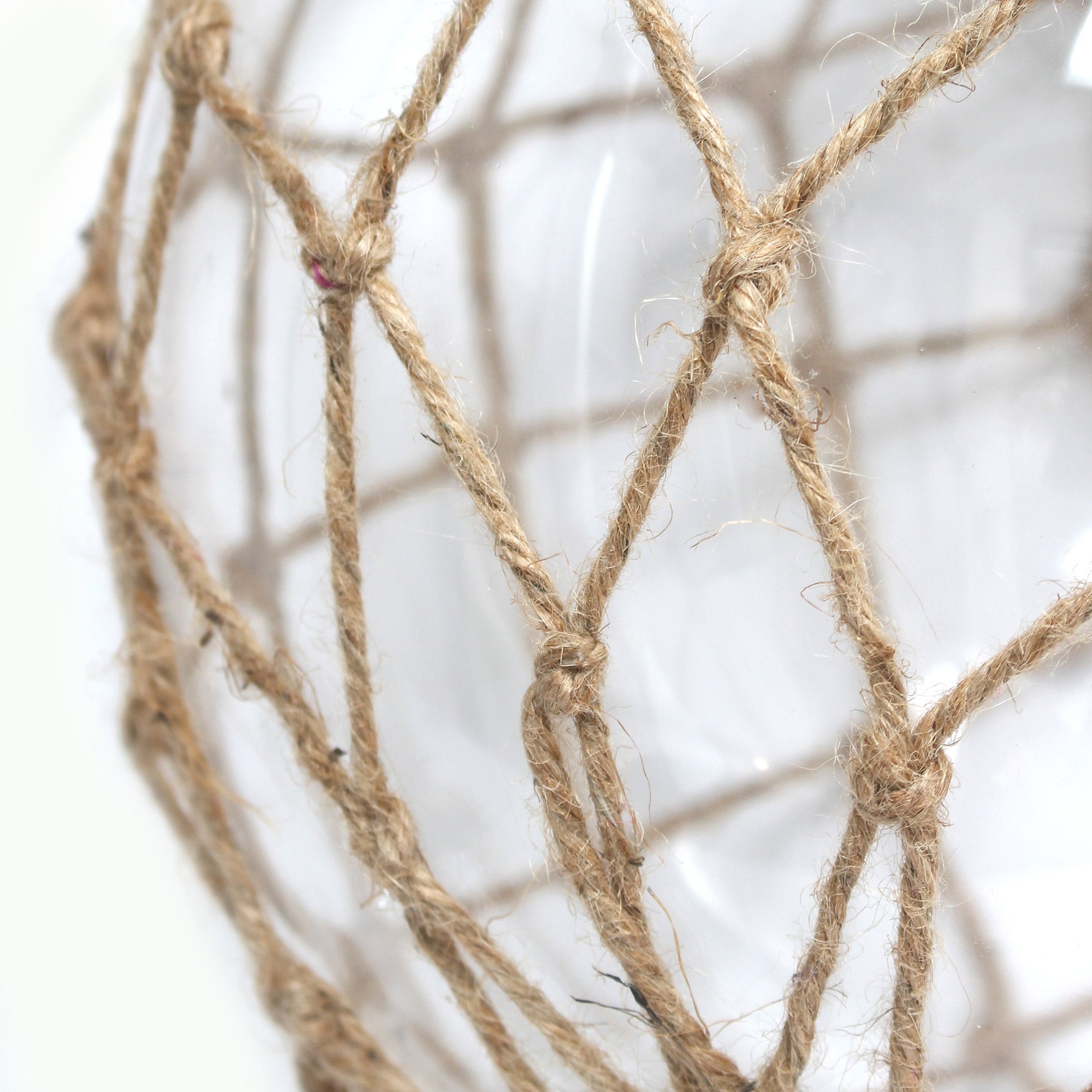 All The Rages Lalia Home Maritime 15" Clear Coastal Fisherman's Shoreside Colored Glass Rope Table Lamp With Burlap Fabric Empire Shade