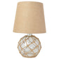 All The Rages Lalia Home Maritime 15" Clear Coastal Fisherman's Shoreside Colored Glass Rope Table Lamp With Burlap Fabric Empire Shade