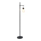 All The Rages Lalia Home Matte Black 1-Light Beacon Floor Lamp With Clear Glass Shade