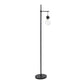 All The Rages Lalia Home Matte Black 1-Light Beacon Floor Lamp With Clear Glass Shade