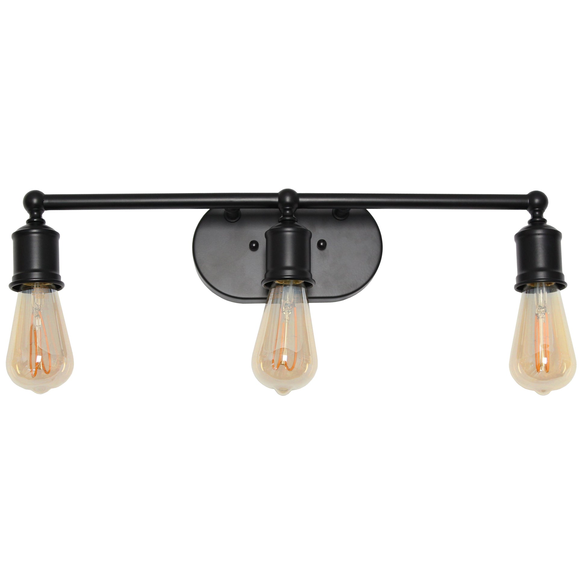 All The Rages Lalia Home Matte Black 3-Light Industrial Metal Vanity Light