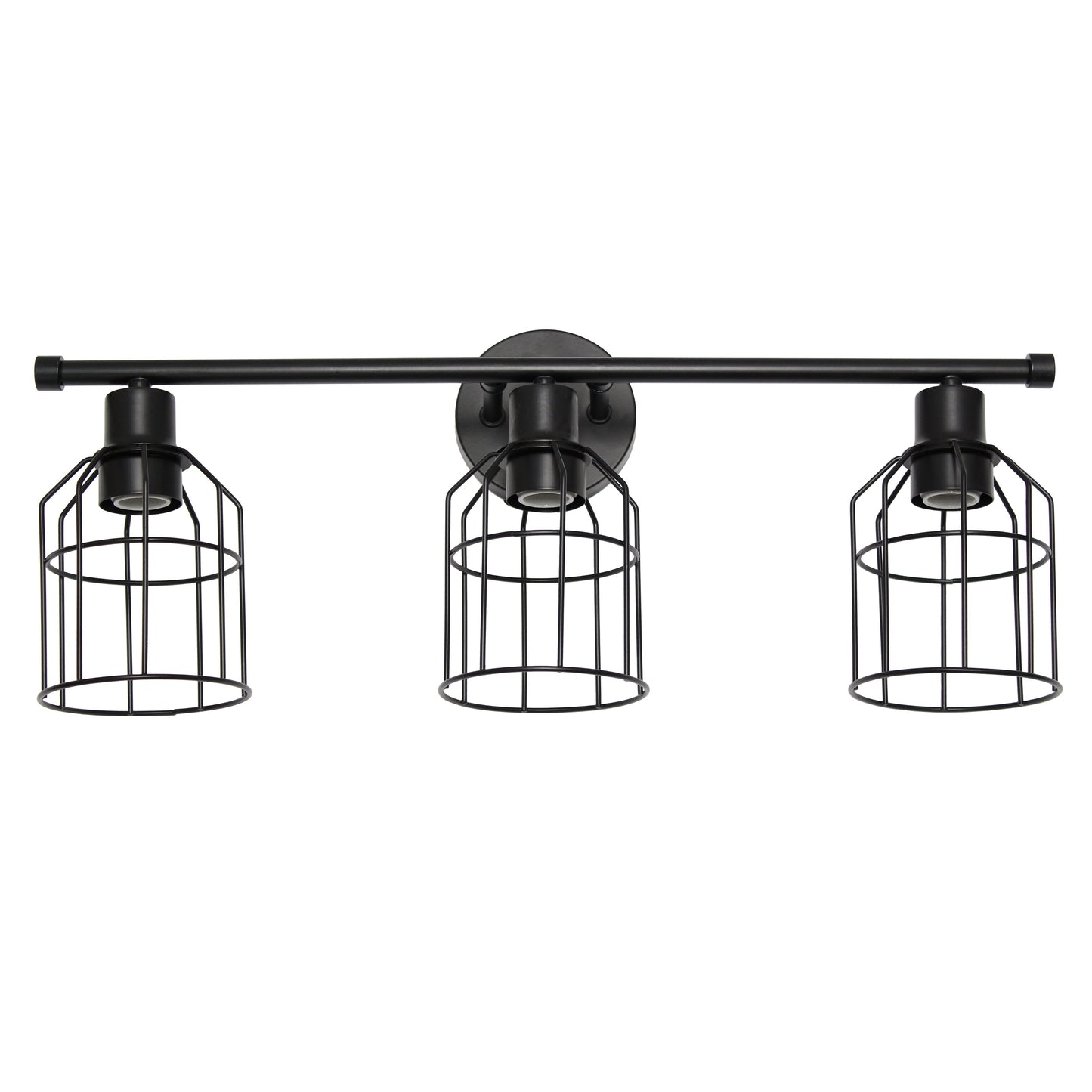 All The Rages Lalia Home Matte Black 3-Light Industrial Wired Vanity Light