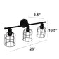 All The Rages Lalia Home Matte Black 3-Light Industrial Wired Vanity Light