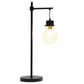All The Rages Lalia Home Matte Black Beacon Table Lamp With Clear Glass Shade