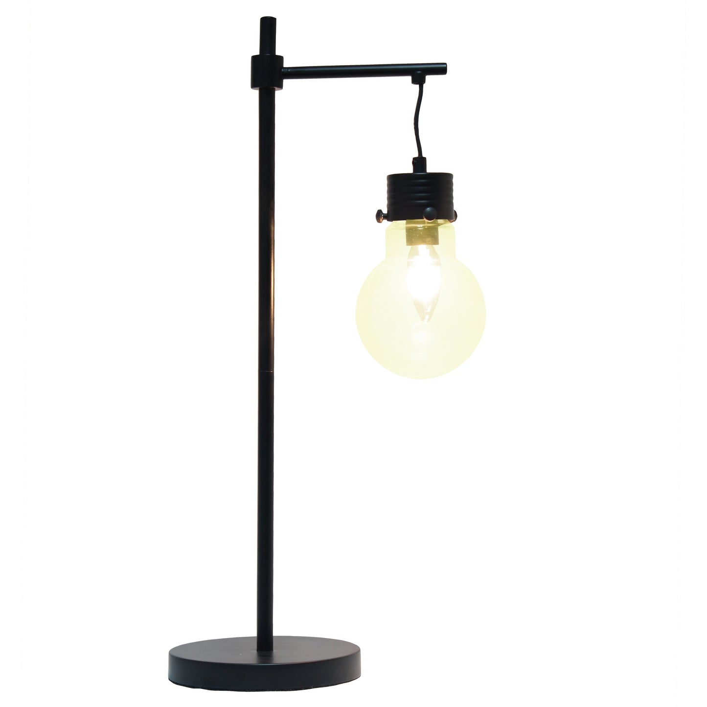 All The Rages Lalia Home Matte Black Beacon Table Lamp With Clear Glass Shade