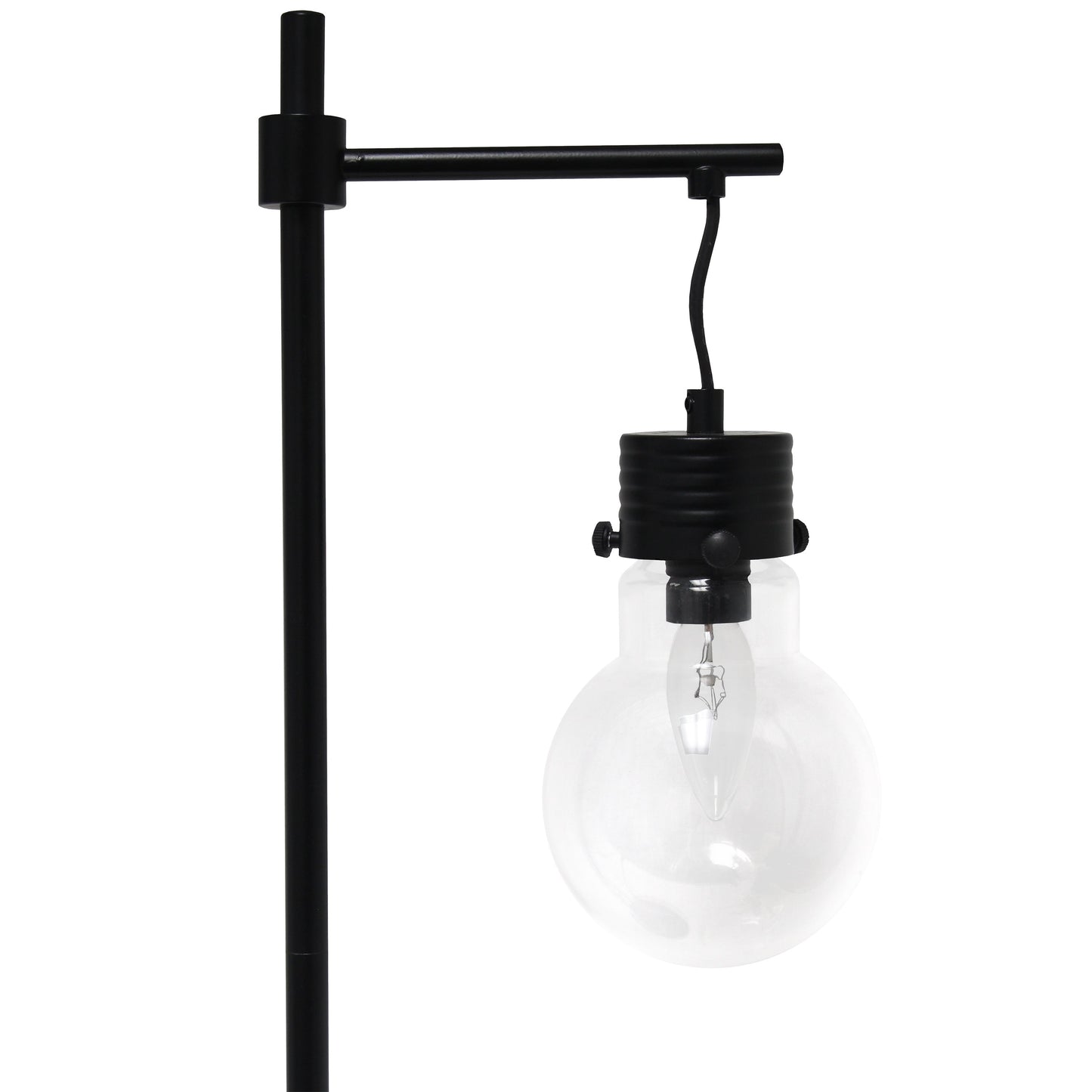 All The Rages Lalia Home Matte Black Beacon Table Lamp With Clear Glass Shade