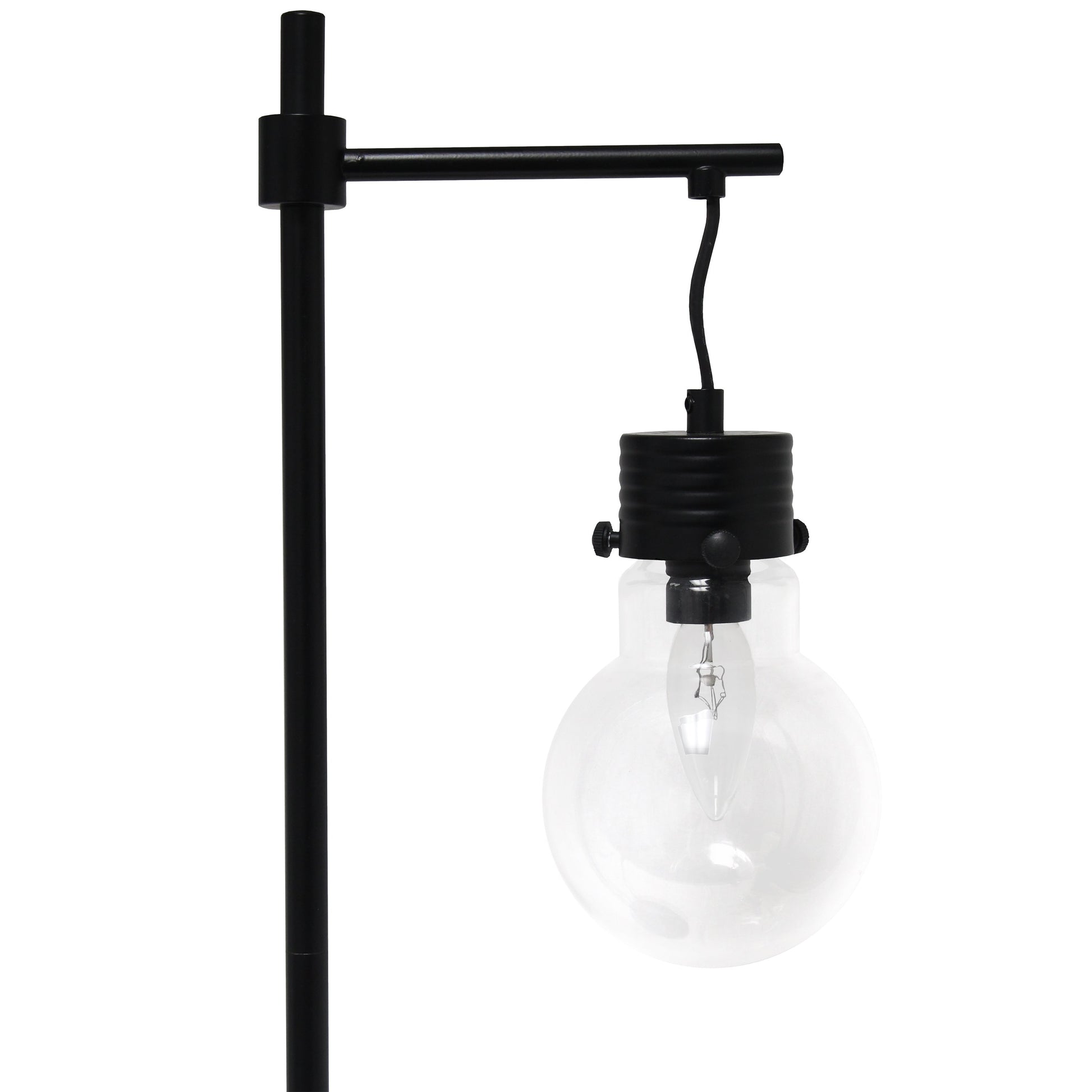 All The Rages Lalia Home Matte Black Beacon Table Lamp With Clear Glass Shade