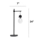 All The Rages Lalia Home Matte Black Beacon Table Lamp With Clear Glass Shade