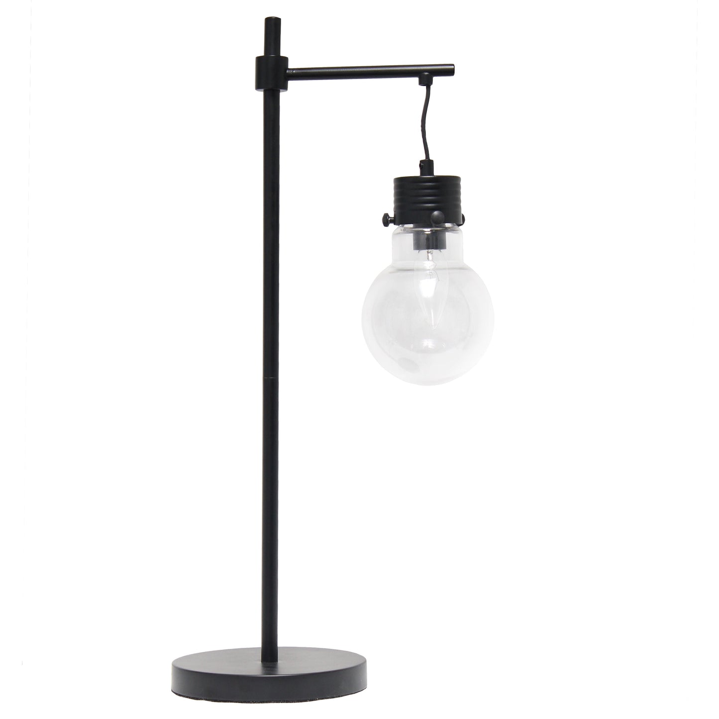 All The Rages Lalia Home Matte Black Beacon Table Lamp With Clear Glass Shade