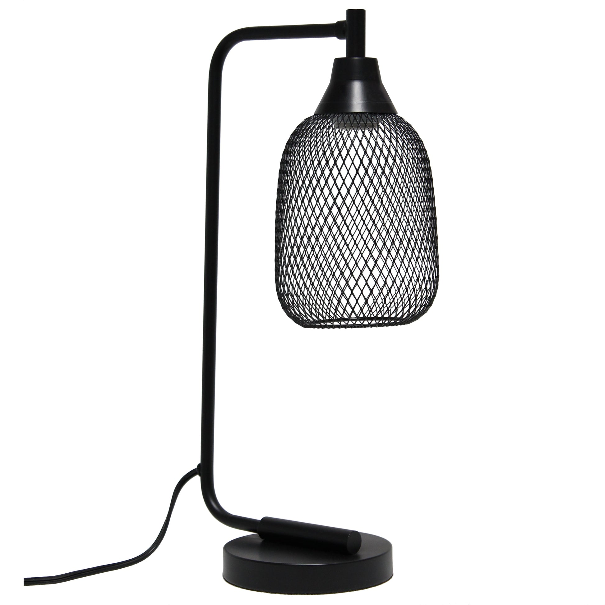 All The Rages Lalia Home Matte Black Industrial Mesh Table Lamp