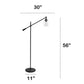 All The Rages Lalia Home Matte Black Swing Arm Floor Lamp With Clear Glass Cylindrical Shade