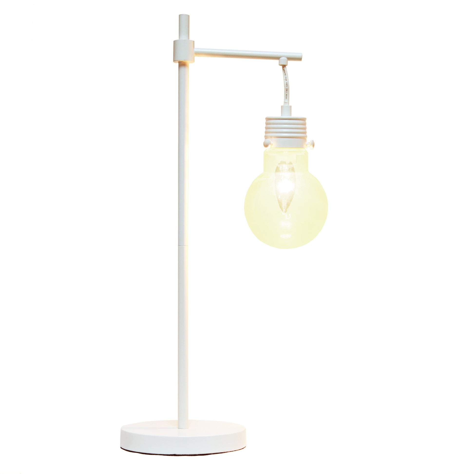 All The Rages Lalia Home Matte White Beacon Table Lamp With Clear Glass Shade